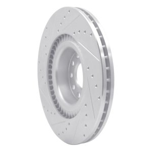 Audi S8 Brake Rotor (1) - Front Right - R1 Concepts - Drilled & Slotted - Silver - `01-`03